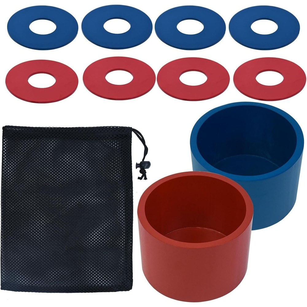 Ugyan Washer Toss Game Sets Includes 2 Solid Wood Targets and 8 Metal Washers